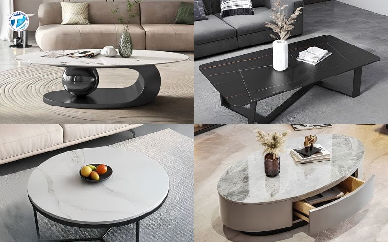 Bàn trà mặt đá nhập khẩu Ceramic (Đá nung kết)
